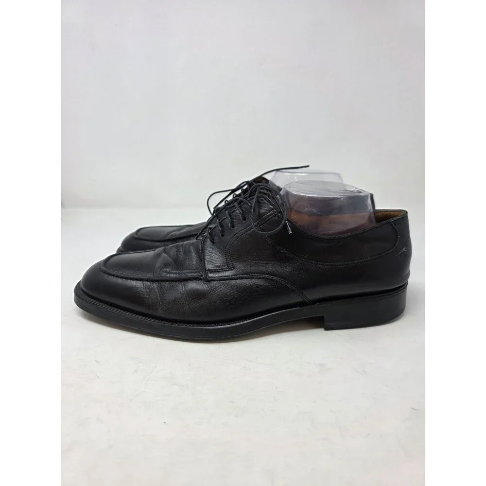 Santoni Nuvola Italy Black Leather Apron Toe Bluchers Men’s Shoes 11.5D